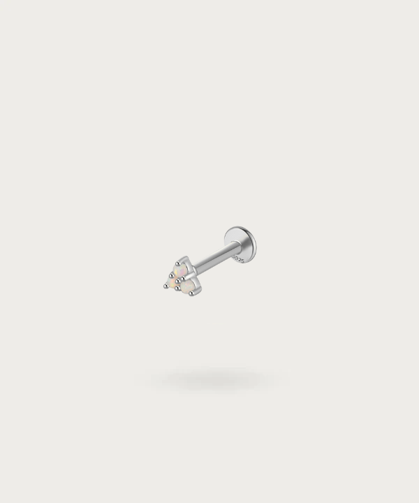 Silber mit Opal Ohrstecker tragus