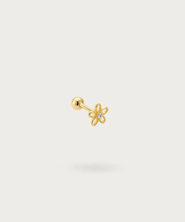 Verfeinertes und glänzendes vergoldetes blumen-Piercing Helix