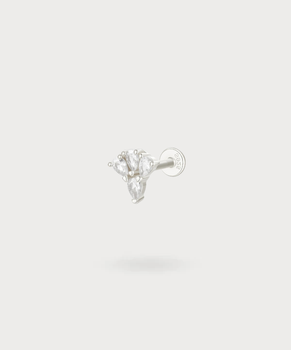 Lisa Helix-Schmuck in Silber mit vier funkelnden Zirkonia.