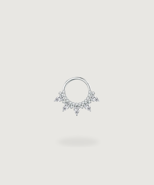 Helix Ring piercing Titan aus Silber mit eingefassten Diamanten