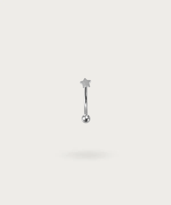 rook-piercing banane silberner stern
