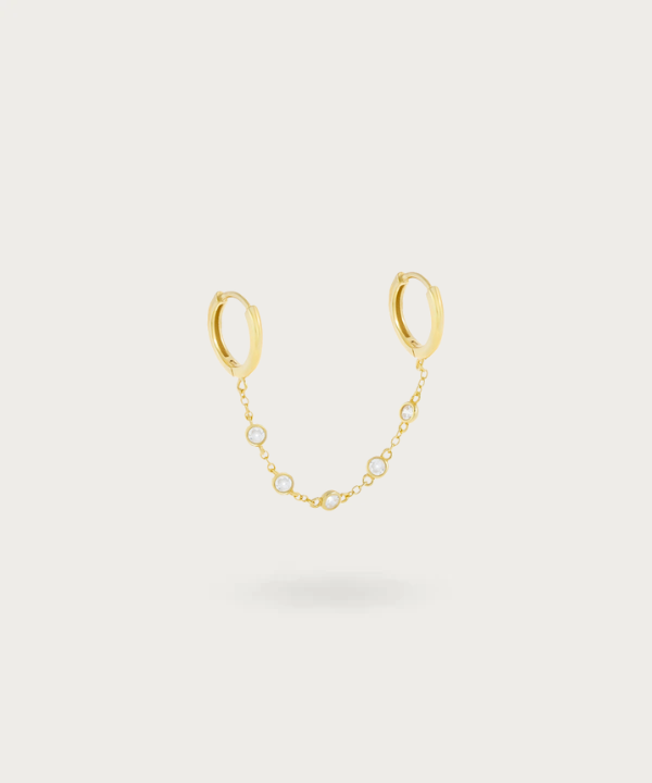 Piercing Ring mit Kette in Gold helix