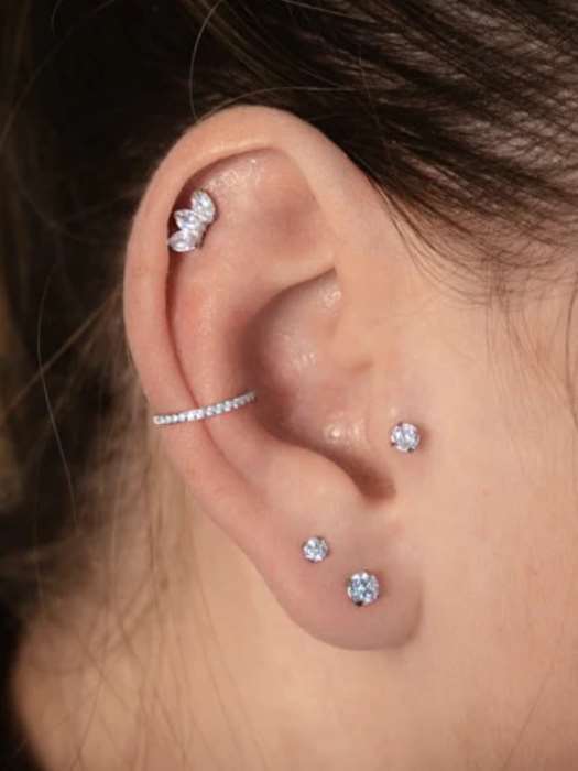 Ohrloch-Piercing Ring Silber Ohr