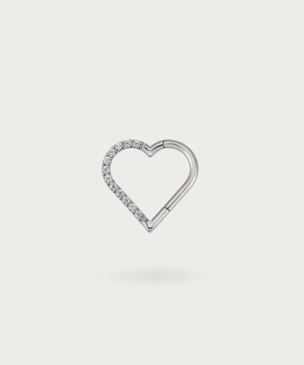 helix Herz Ohrpiercing silber