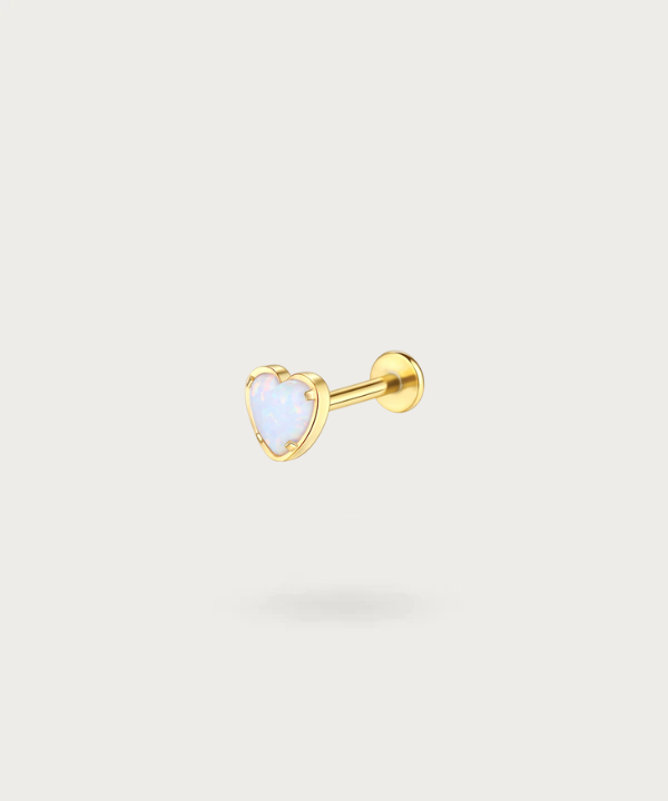 helix Piercing Herz mit Opal