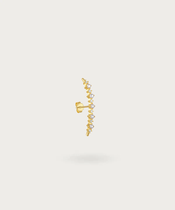 Gold Snug Ringpiercing mit Blumenmuster