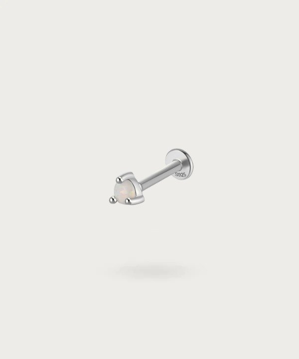 Tragus-Piercing Opal Silber