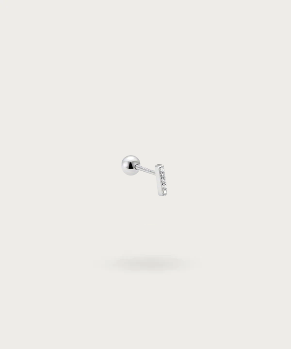 Schlichtes 925er Silber Labret Piercing forward helix