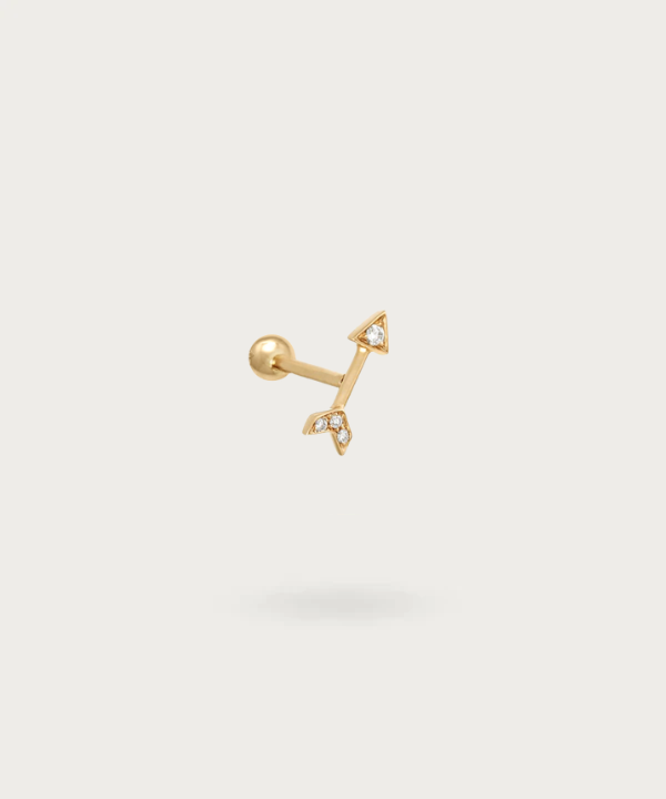 Tragus-Ohrpiercing gold