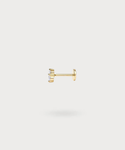 flat Ohrpiercing in Gold mit Diamanten