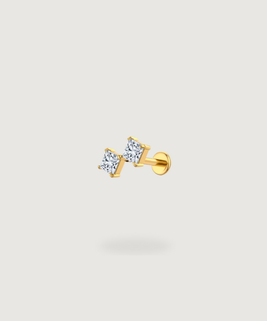 Piercing Ohrläppchen Nayra, elegante Brillanz mit einem Hauch von Glanz