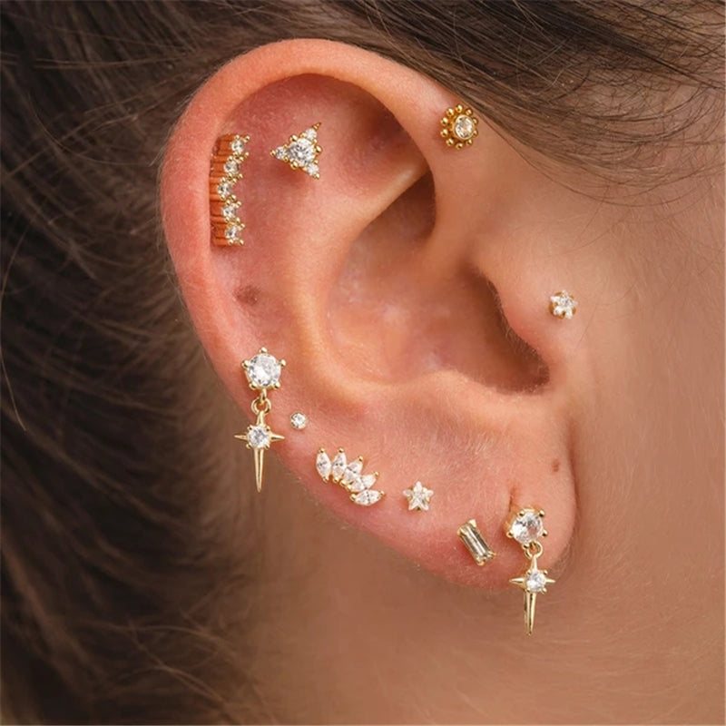 Ohrpiercing für Frauen mit Zirkonia tragus