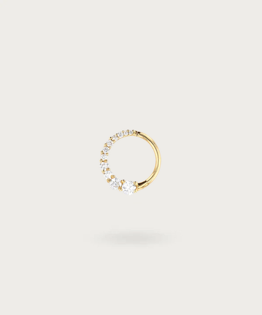 helixPiercing-Ring Gold mit weißen Zirkonia