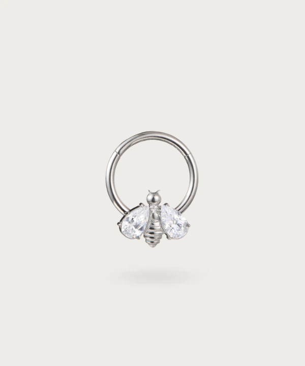 helix Ohrpiercing Ring mit Biene aus Silber