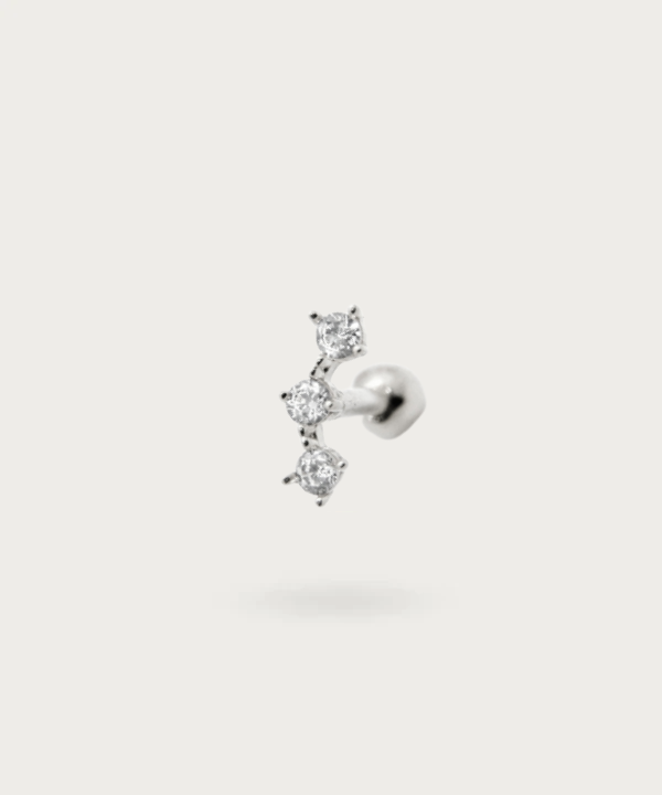 Silber-Diamant-Ohrpiercing