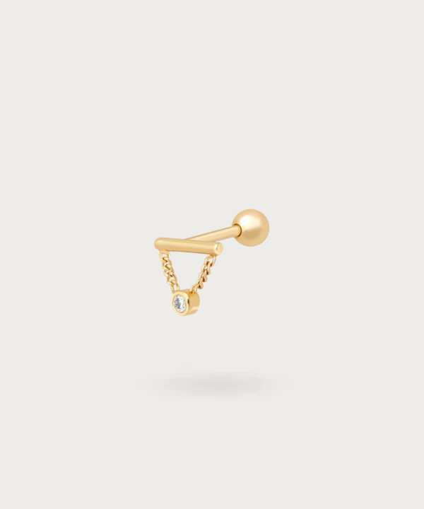 Flat-Ohrring-Piercing in Gold