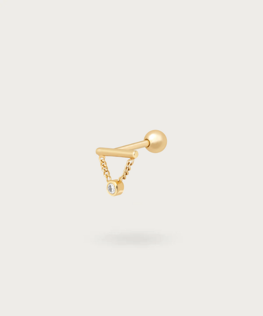 Flat-Ohrring-Piercing in Gold