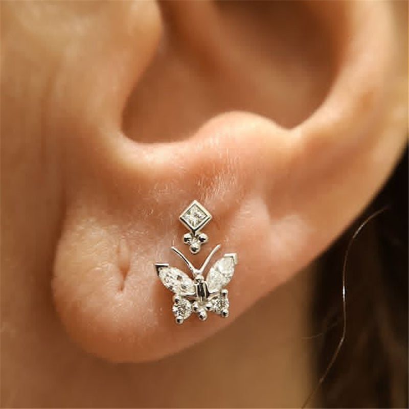 forward helix Piercing Ohrschmuck Schmetterling Silber Frau