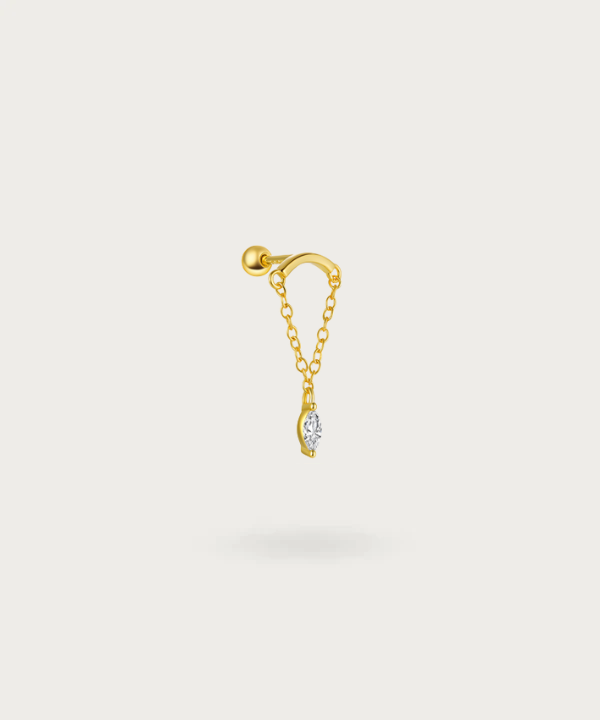 Piercing Ohrring gold flat