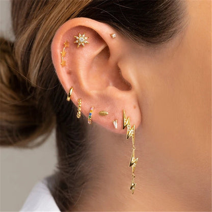 Flat Piercing Solar Ohr in Gold für Frauen